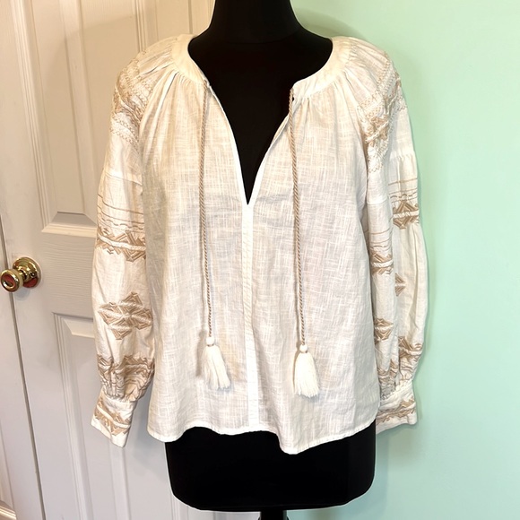 INC International Concepts Tops - INC Embroidered Bohemian Peasant Top